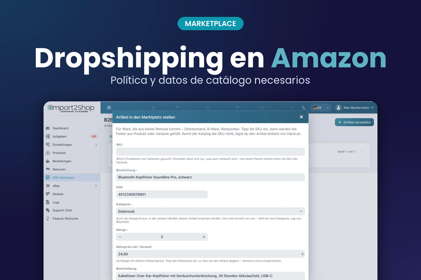 Marketplace: Dropshipping en Amazon