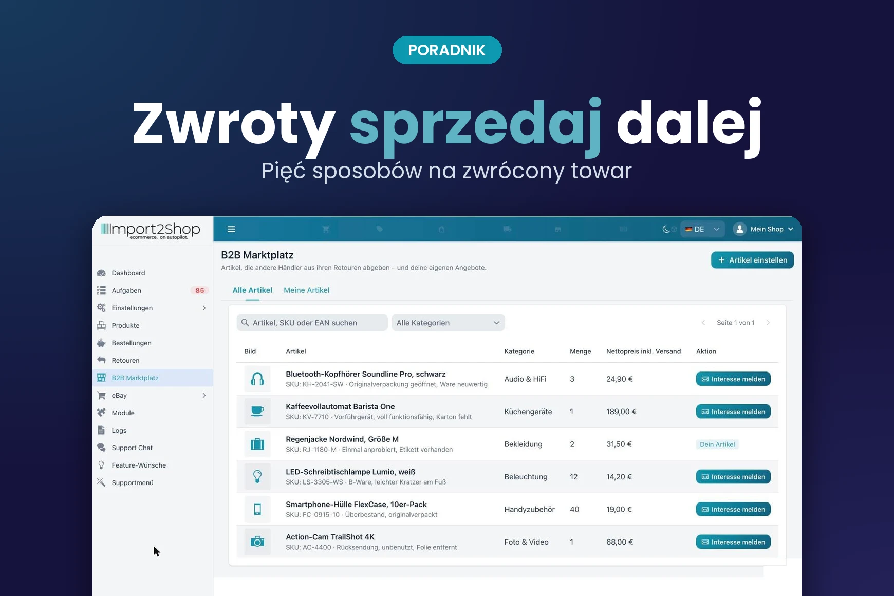 Poradnik: Sprzedaż zwróconych towarów